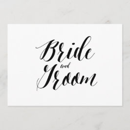 Calligraphy Stil ’Bride and Groom’ Bröllop Sign