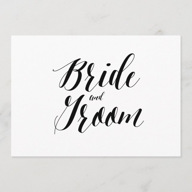 Calligraphy Stil ’Bride and Groom’ Bröllop Sign (Framsida)