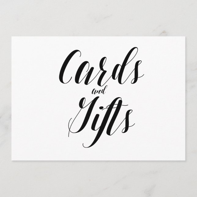 Calligraphy Stil ’Cards and Gifts’ Bröllop-tecken (Framsida)