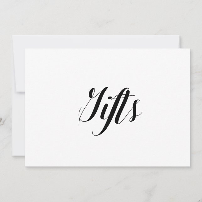 Calligraphy Stil "Gifts" Bröllop-tecken Inbjudningar (Framsida)