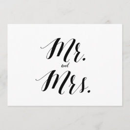 Calligraphy Stil "Mr and Mrs". Bröllop-tecken