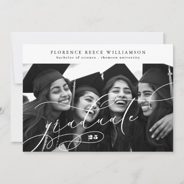 Calligraphy Student 2 Photo College Graduation Meddelande (Framsida)