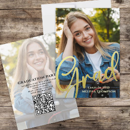 Calligraphy studenten Grad Guld | QR-kodwebbplats Inbjudningar