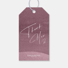 Calligraphy Tack Heart Mauve ID771 Presentetikett