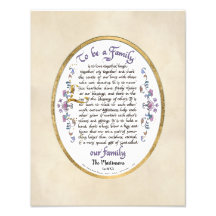 Calligraphy to be a Family Audrey Jeanne w Namn