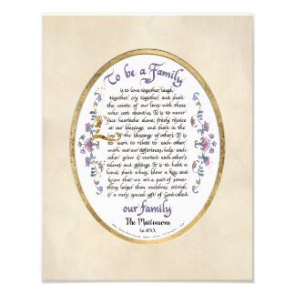 Calligraphy to be a Family Audrey Jeanne w Namn Fototryck