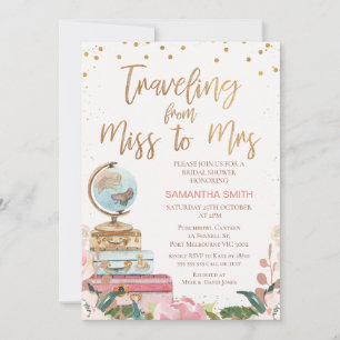 Calligraphy Traveling Miss to Mrs Möhippa Inbjudningar
