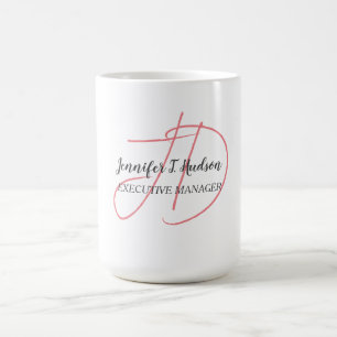 Calligraphy-trendiget klassisk manusmonogram kaffemugg