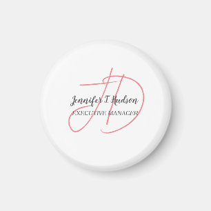 Calligraphy-trendiget klassisk manusmonogram magnet