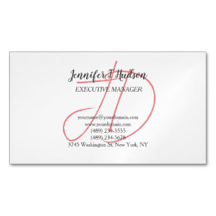 Calligraphy-trendiget klassisk manusmonogram magnetiska visitkort