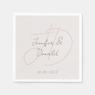 Calligraphy-trendiget klassisk manusmonogram pappersservett