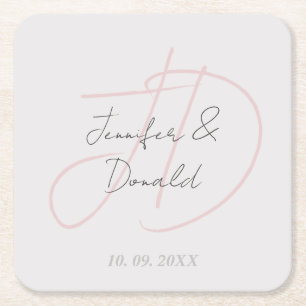 Calligraphy-trendiget klassisk manusmonogram underlägg papper kvadrat