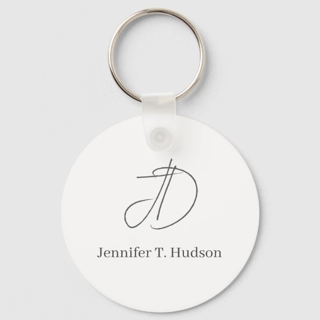 Calligraphy trendy classical monogram  nyckelring (Framsida)