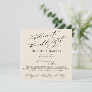 Calligraphy Typography Cream med enkel Elegant Program