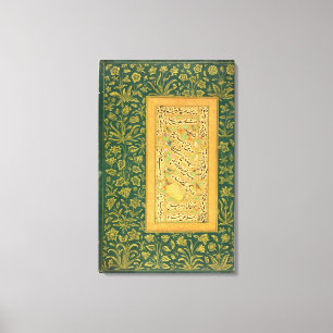 Calligraphy vid Mir Ali av hjärta, med en Mughal Canvastryck