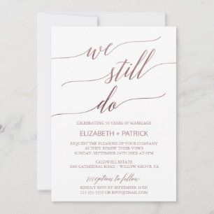 Calligraphy Vow Renewal elegant Guld Inbjudningar