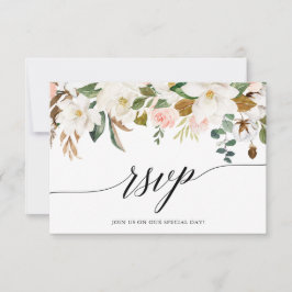 Calligraphy White Magnolias Ro Bröllop OSA Kort