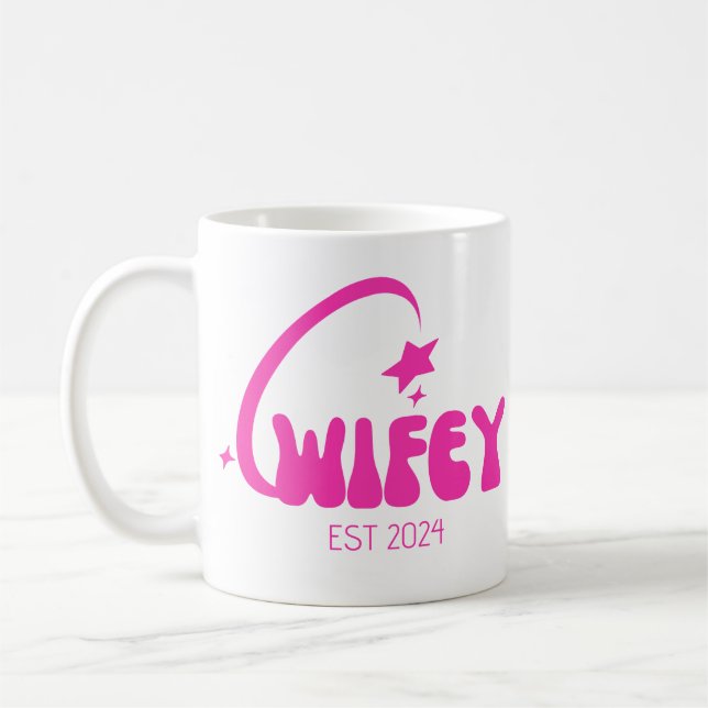 calligraphy wifey kaffemugg (Vänster)