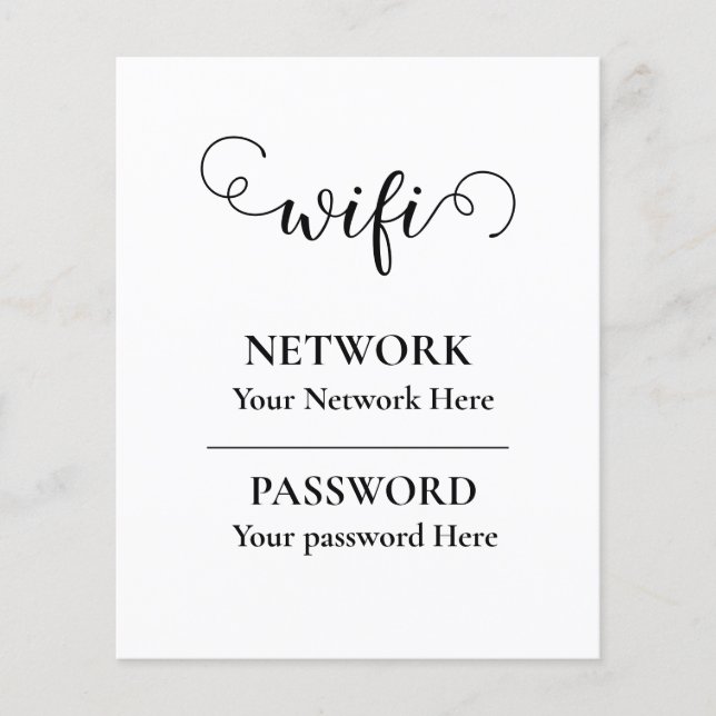 calligraphy wifi-lösenord flygblad (Framsidan)