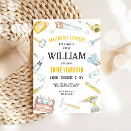 Calling All Builders Kids Pojkarnas Födelsedagsinb Inbjudningar