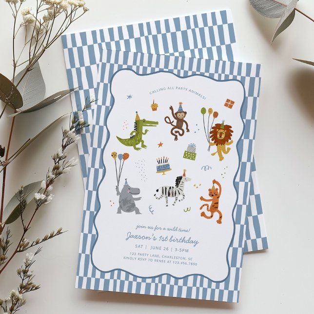 Calling All Party Animals Wild Safari Birthday Inbjudningar (Skapare uppladdad)