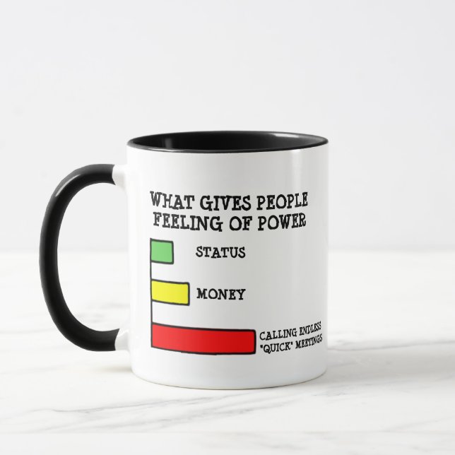 Calling Endless Quick Meetings Funny Workplace Mug Mugg (Vänster)