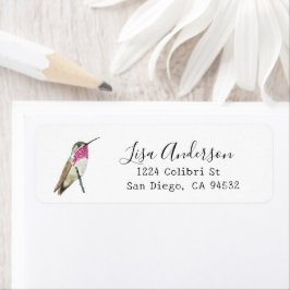Calliope Hummingbird Return-adressetikett Returadress Etikett