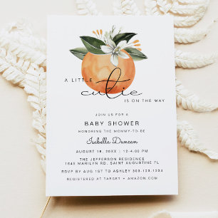 Calliope - lite Cutie Baby Shower-Orangar Inbjudningar