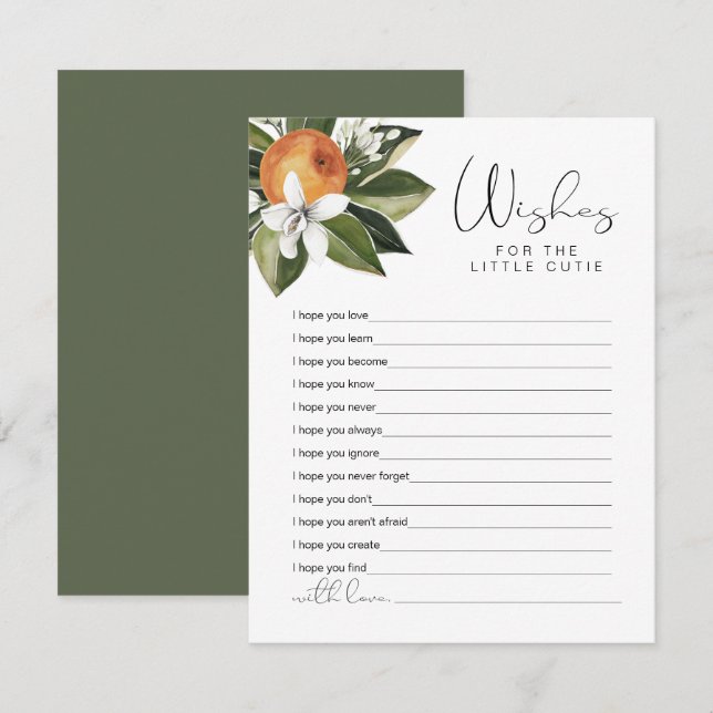 CALLIOPE Little Cutie Clementine Önskemål för Baby Tilläggskort (Fram/baksida)