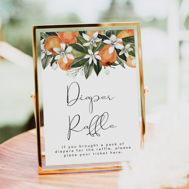 CALLIOPE Little Cutie Orange Diaper Raffle Sign Poster (Skapare uppladdad)