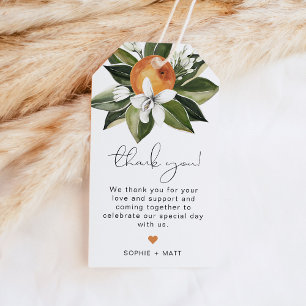CALLIOPE Watercolor Orange Blommars Gift-Märkre Presentetikett