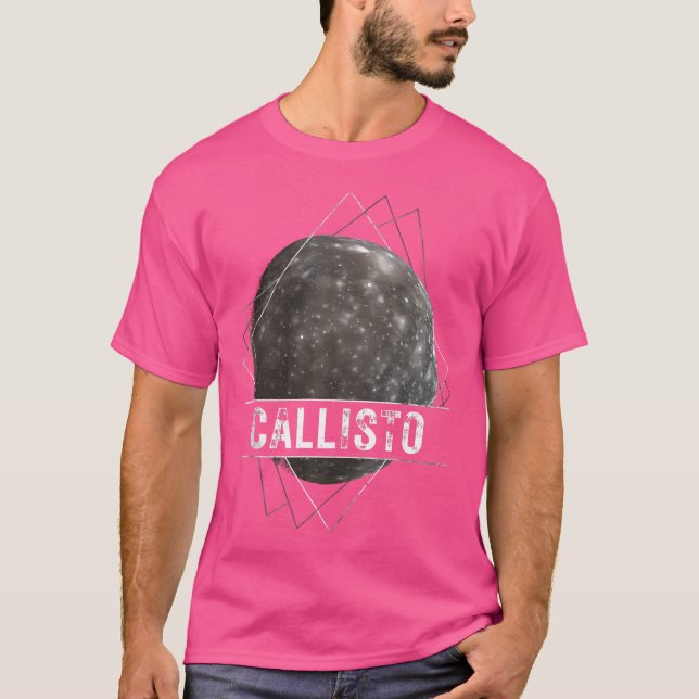 Callisto Jupiter Måne Solar System Space Astronomy T Shirt (Framsida)