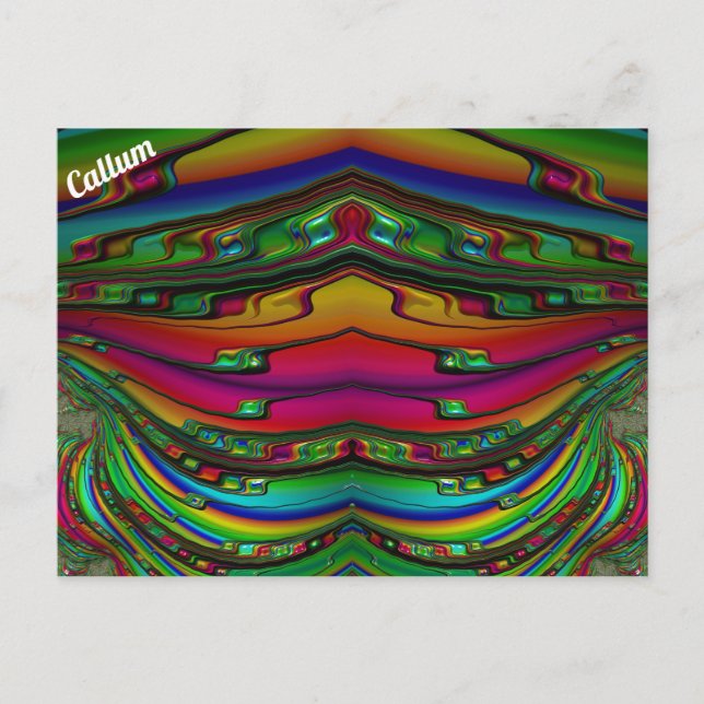 CALLUM ~ 3D fraktal designmönster ~ Flerfärgad  Vykort (Framsida)