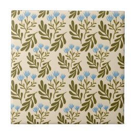  Calm and Natural: Blue Flower Seamless Pattern Kakelplatta