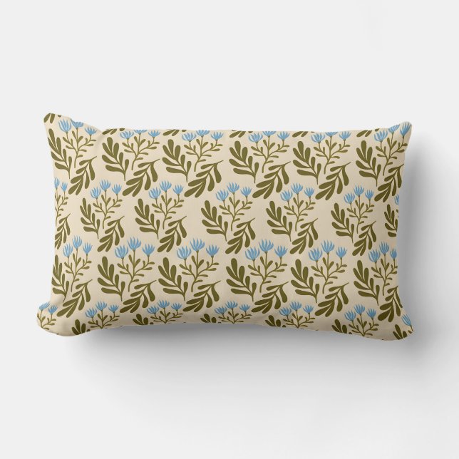  Calm and Natural: Blue Flower Seamless Pattern Lumbarkudde (Framsida)