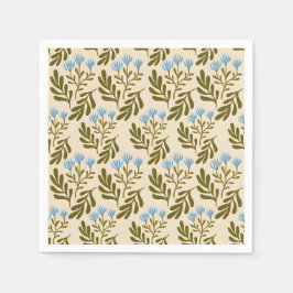  Calm and Natural: Blue Flower Seamless Pattern Pappersservett