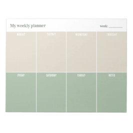 Calm and simple Weekly Planner Anteckningsblock