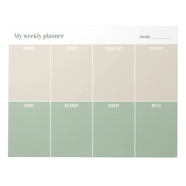 Calm and simple Weekly Planner Anteckningsblock (Framsida)