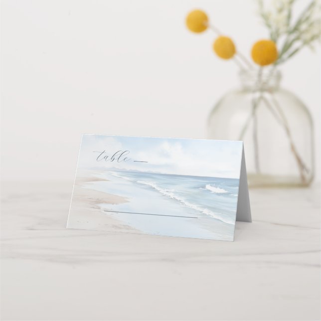 Calm Blue Beach Scene Placeringskort (Framsida)