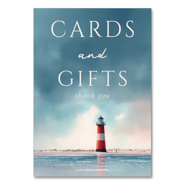 Calm Blue Coastal Lighthouse Scene Bordsnummer (Framsidan)