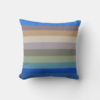 Calm Coastal Neutral Stripe Pattern in Blues and S Kudde