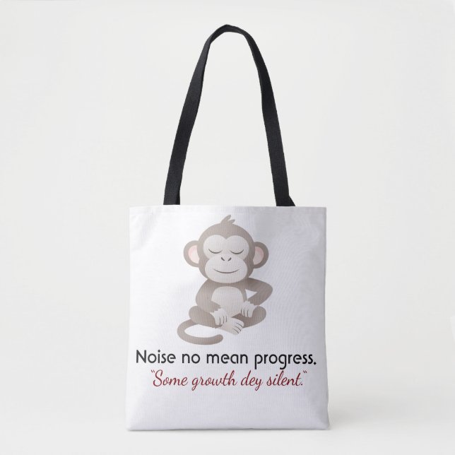 Calm Confidence Monkey – Minimal Everyday Tote Tygkasse (Framsida)