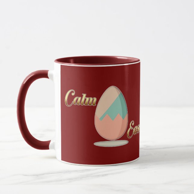 Calm Easter – Aesthetic Egg Art - caneca Mugg (Vänster)