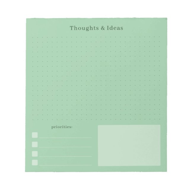 Calm Green and minimal Thoughts & Ideas  Anteckningsblock (Framsida)