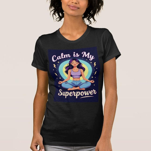 Calm is my superpower women family holiday tee (Framsida)