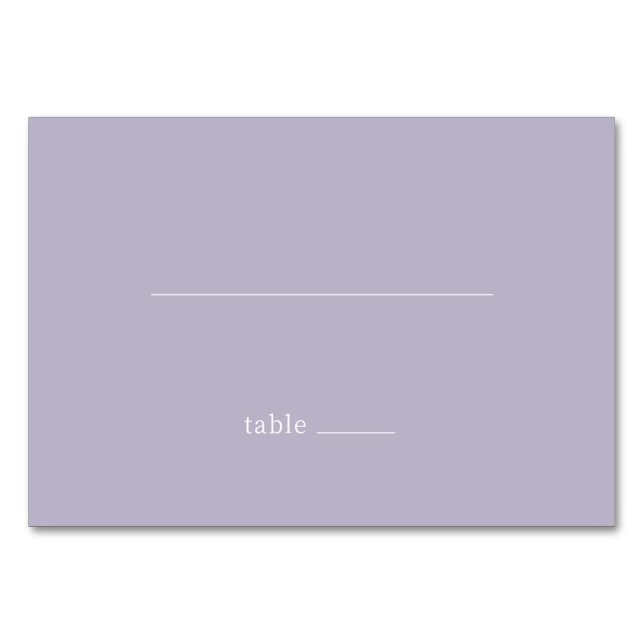 Calm Lavender Minimalist Table Number Bordsnummer (Framsidan)