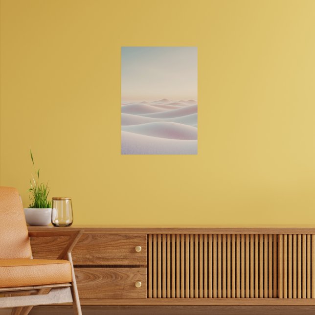 Calm light background with sand dunes poster (Vardagsrum 2)