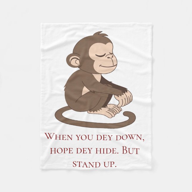 Calm Mind Monkey Fleece Blanket (Framsidan)