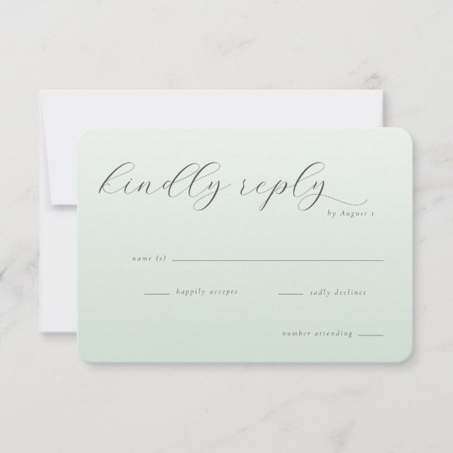 Calm Mint Minimalist Invitation OSA Kort (Framsida)