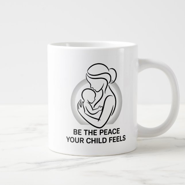 Calm Mother and Baby Minimalist Mantra Jumbo Mugg (Höger)